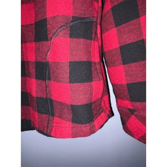 Orvis Jacket Womens Size S Red Black Buffalo Plaid Fleece Lined Snap Front - Picture 3 of 8